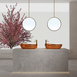 Раковина накладная прозрачная ABBER Kristall AT2813Opal коричневая