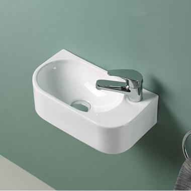 Раковина керамическая Vincea VBS-506R, 400*215*120, подвесная, цвет белый, правая	