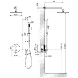 Душевая система Timo Saona SX-2309/03SM скрытого монтажа, черный