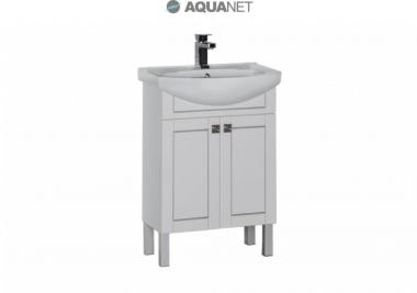 Мебель для ванной тумба Aquanet Честер 60 белая патина серебро 182680	