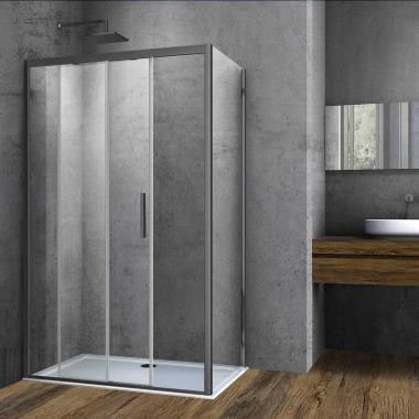Душевой уголок Soft VSR-3SO8013CLGM, 1300*800, вороненая сталь, стекло прозрачное	
