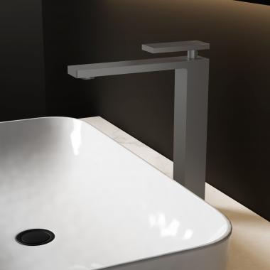 Смеситель для раковины Dice VBF-2DS2GM однорычажный, вороненая сталь	