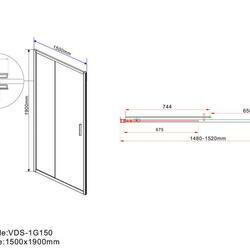 Душевая дверь Garda VDS-1G150CLGM, 1500, вороненая сталь, стекло прозрачное