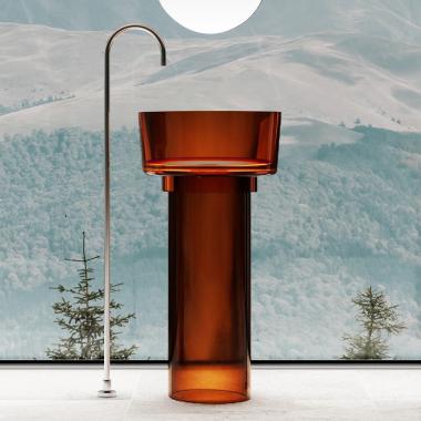 Раковина отдельностоящая прозрачная ABBER Kristall AT2702Opal-H коричневая	