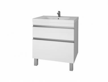Мебель для ванной тумба Dreja Grace plus 70 см, подвесная/, 2 ящика, с опорами, белый глянец	