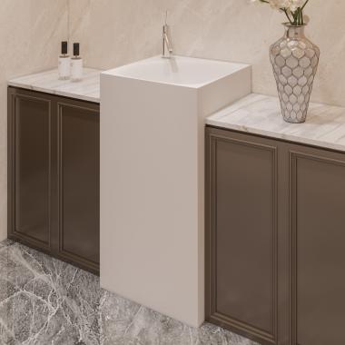 Раковина отдельностоящая ABBER Stein AS2555 белая матовая