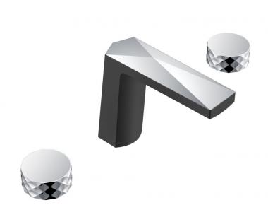 Смеситель врезной на 3отв. VENTURO черный-хром, ручка DIAMOND	