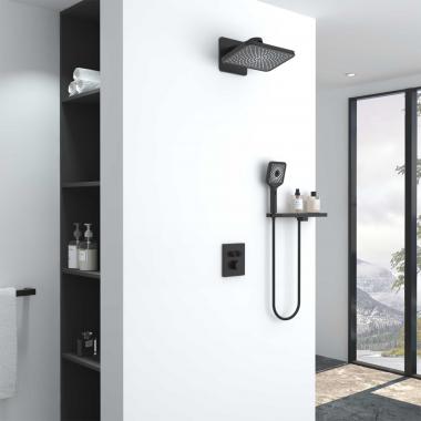 Душевой комплект Inspire VSFW-3I21MT4RMB встраиваемый, термостатический, двухрежимный, черный	