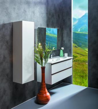 Мебель для ванной тумба Capolda 100cm 2полки Белая + ручка дерево (849-100-WW)	