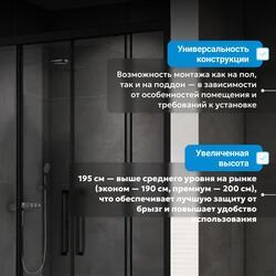 Душевая дверь ABBER Schwarzer Diamant AG33140BH