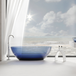 Раковина накладная прозрачная ABBER Kristall AT2805Saphir синяя