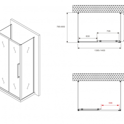 Душевой уголок ABBER Schwarzer Diamant AG30140BMH-S80BM-S80BM