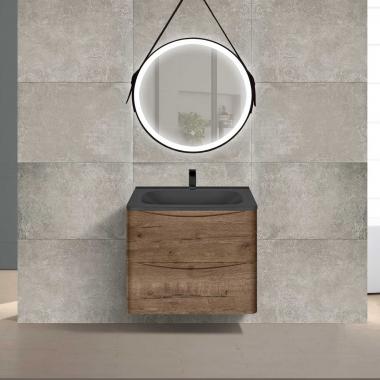 База под раковину Paola 600 подвесная, 2 выкатных ящика soft close, V.Oak	