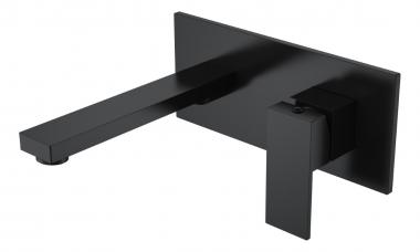 Смеситель для умывальника из стены Qubic Matt Black	