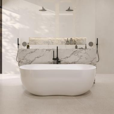 Ванна из искусственного камня ABBER Stein AS9604 белая матовая	