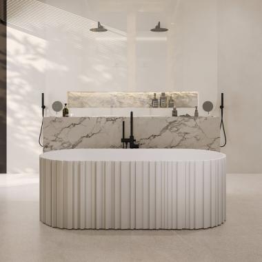 Ванна из искусственного камня ABBER Stein AS9653 белая матовая	