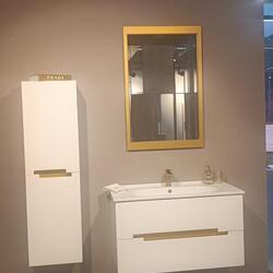 Тумба с раковиной ORKA Lodi 65 подвесная, белый, золото