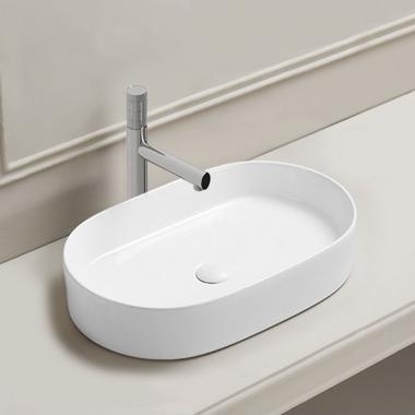 Раковина керамическая Vincea VBS-50760, 600*380*122, накладная, цвет белый	