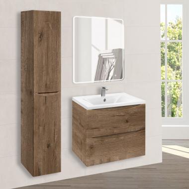База под раковину Mia 600 подвесная, 2 выкатных ящика soft close, V.Oak	