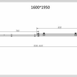 Душевой уголок Como-N VSR-4CN8016CLB, 1600*800, черный, стекло прозрачное