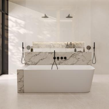 Ванна из искусственного камня ABBER Stein AS9621-1.7 L белая матовая	