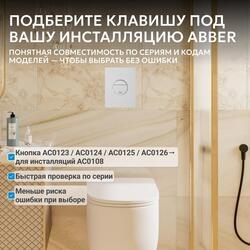 Кнопка смыва ABBER AC0126MW пневматическая, белая матовая
