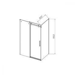 Душевой уголок Como-N VSR-4CN8012CGB, 1200*800, черный, стекло тонированное