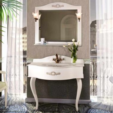 Мебель для ванной тумба Vod Ok Верди 100 см белый Аспен AG-612 + умывальник врезной Vitra 6069 B003-0012	