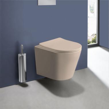 Унитаз подвесной Piatti VT1-11SMC, цвет капучино матовый, ультратонкое soft-close сиденье	