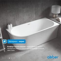 Акриловая ванна ABBER AB9257-1.5 R белая