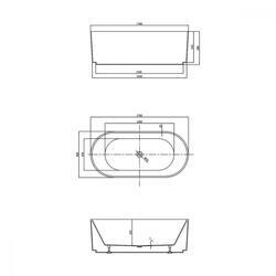 Ванна акриловая Vincea VBT-426-1700 1700*800*580, цвет белый, щелевой перелив
