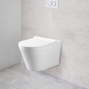 Унитаз подвесной Vito VT1-23 безободковый, цвет белый, ультратонкое soft-close сиденье	