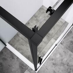 Душевой уголок Slim-N VSR-4SN9012CLB, 1200*900, черный, стекло прозрачное