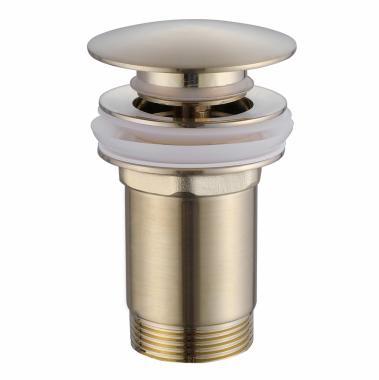 Донный клапан ABBER AF0010G с переливом, клик-клак, золото матовое	
