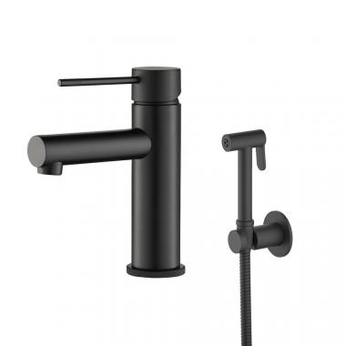 Смеситель для раковины с гигиеническим душем Timo Saona 2360/03G черный	