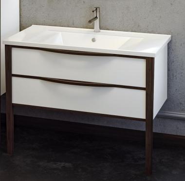 Мебель для ванной тумба Smile Риголетто 120 белый/орех	