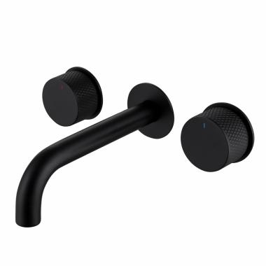 Смеситель ABBER Wasser Kreis AF81122B для раковины скрытого монтажа, черный матовый	