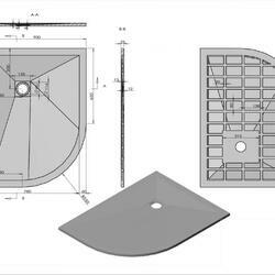 Поддон для душа из искусственного камня VST-4SQ9012W-R, 1200*900*25, белый матовый, правый