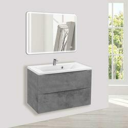База под раковину Mia 800 подвесная, 2 выкатных ящика soft close, Beton