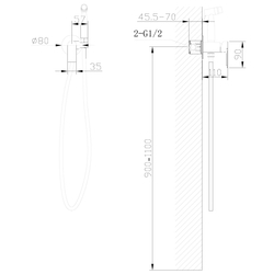 Смеситель ABBER Weiss Insel AF8025 с гигиеническим душем, хром