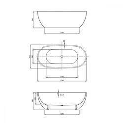 Ванна акриловая Vincea VBT-408-1700 1700*815*580, цвет белый, щелевой перелив