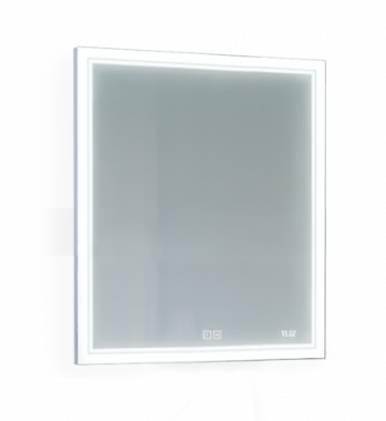  Зеркало Jorno Glass 80 с подсветкой, часами и обогревом (Gla.02.77/W)	