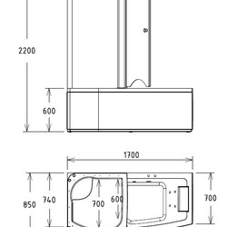 Акриловая ванна Gemy G8040 B L