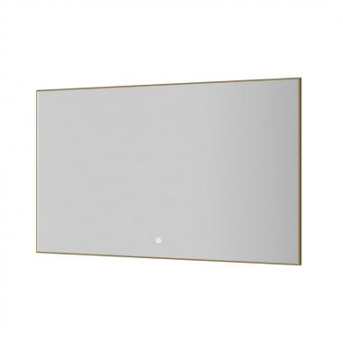 Прямоугольное зеркало , мет. рама, подсв., сенсор, антизапотевание, 120*70 MATT GOLD	