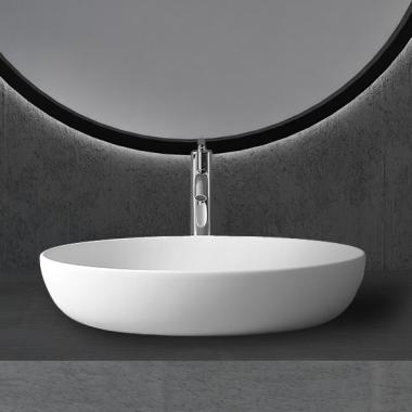 Раковина накладная ABBER Stein AS2619 белая матовая	