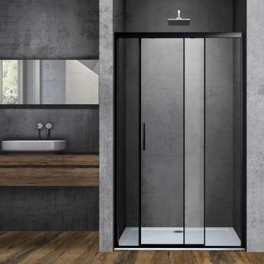 Душевая дверь Soft VDS-3SO110CLB, 1100, черный, стекло прозрачное	