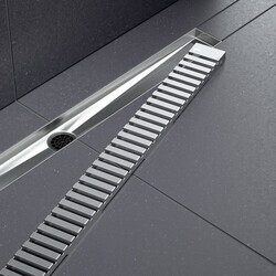 Душевой лоток TIMO Drain System 600 с вставкой lines, хром