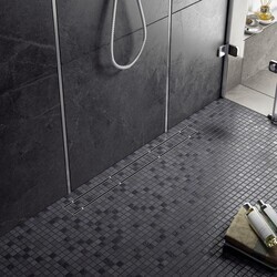 Душевой лоток TIMO Drain System 800 с двусторонней панелью plate под плитку, сатин