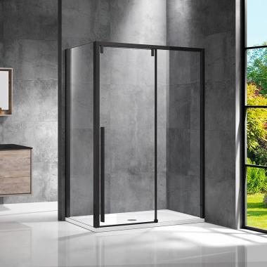 Душевой уголок Lugano VSR-1L9012CLB-1, 1200*900, черный, стекло прозрачное	