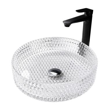 Раковина накладная стеклянная ABBER Glas AK2301 прозрачная	